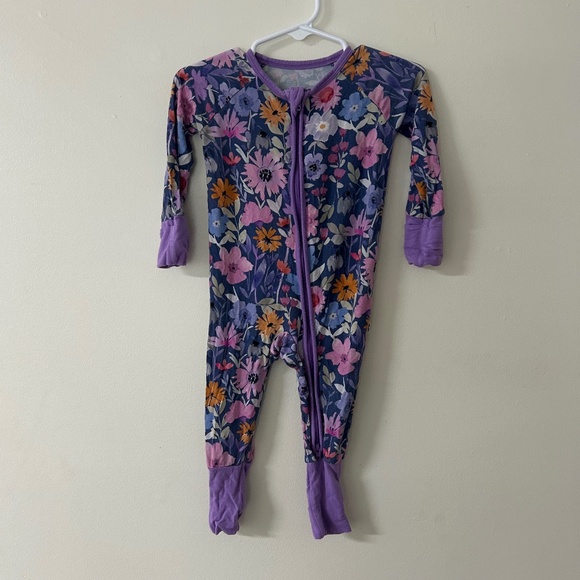 Little Sleepies Dusk Bloom Purple Floral Zippy 3-6 Months - Picture 1 of 4